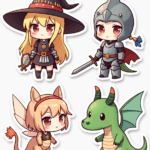 Kawaii & Chibi Style - Sticker Sheet v7